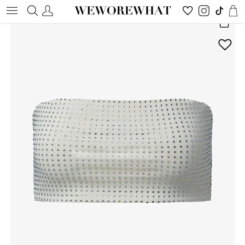 Weworewhat Crystal Bandeau Top | Ecru - Picture 2 of 6